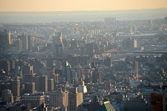 New York City Top Of The Rock 10C South Manhattan And Brooklyn Bridges Close Up Just Before Sunset